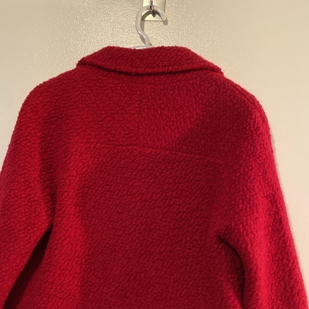 Lands End rose pink wool blend pocket hidden button coat jacket 10 - Picture 5 of 10
